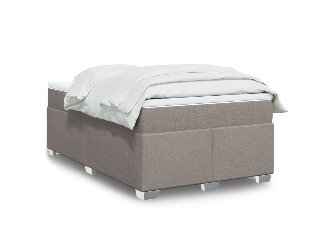Vidaxl Cama Boxspring C/ Colchão 120x190cm Tecido Castanho acinzentado