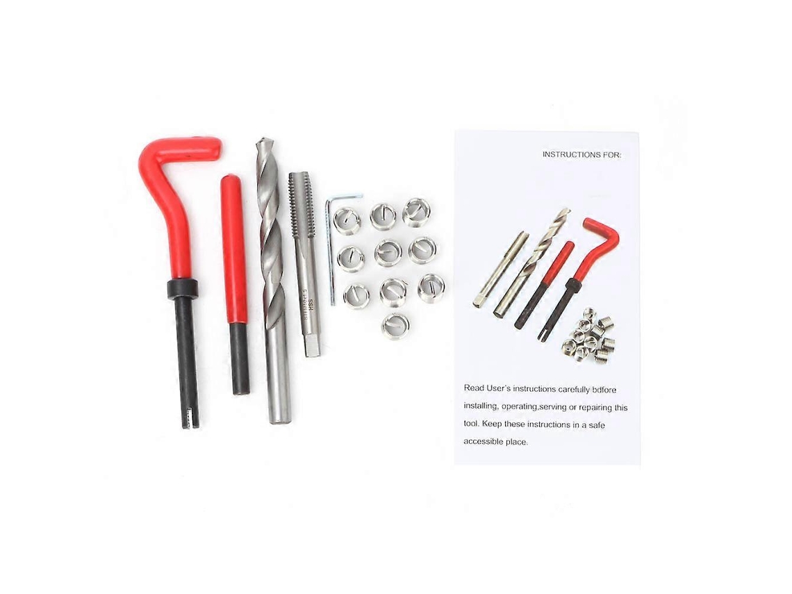 Kit De Ferramentas Para Reparo De Furos Com Parafusos De Fio Enrolado M101,5mm, 15 Peças, Com Chave Hexagonal E Broca. Sygo