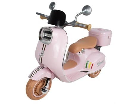 TWINLY Moto Elétrica Infantil Scootly Moto Infantil com Controle Remoto Carregador e Bateria 6V Até 40Min Pedal Acelerador Porta-Malas Usb
