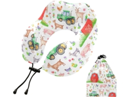 Travesseiro de Viagem Kutsu Farm Animal Pescoço Portátil em Espuma Conforto Leve Suporte Viagens Carro