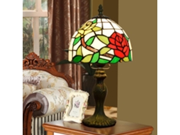 Luminária Tiffany Pequena Botowi Para Cabeceira, Luz Ambiente Para Mesa De Cabeceira, Luminária De Mesa Rosa, Mini Luz