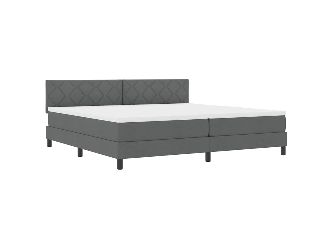 Cama Box com Colchão Cinzento Escuro 200x200 cm Tecido MAISON EXCLUSIVE