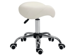 Banquinho Giratório com altura ajustável, branco, com 52x53x49 cm | S/MARCA