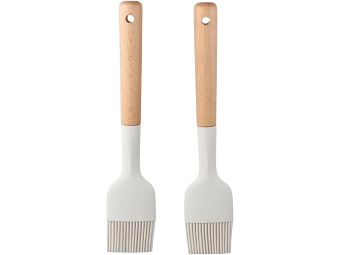Pincel De Silicone Para Óleo De Churrasco, Cabo De Madeira, Resistente