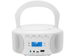Leitor Cd Portátil Com Carregamento Superior, Bluetooth, Usb/aux/rádio Fm, Salva Estações De E 5 Modos De