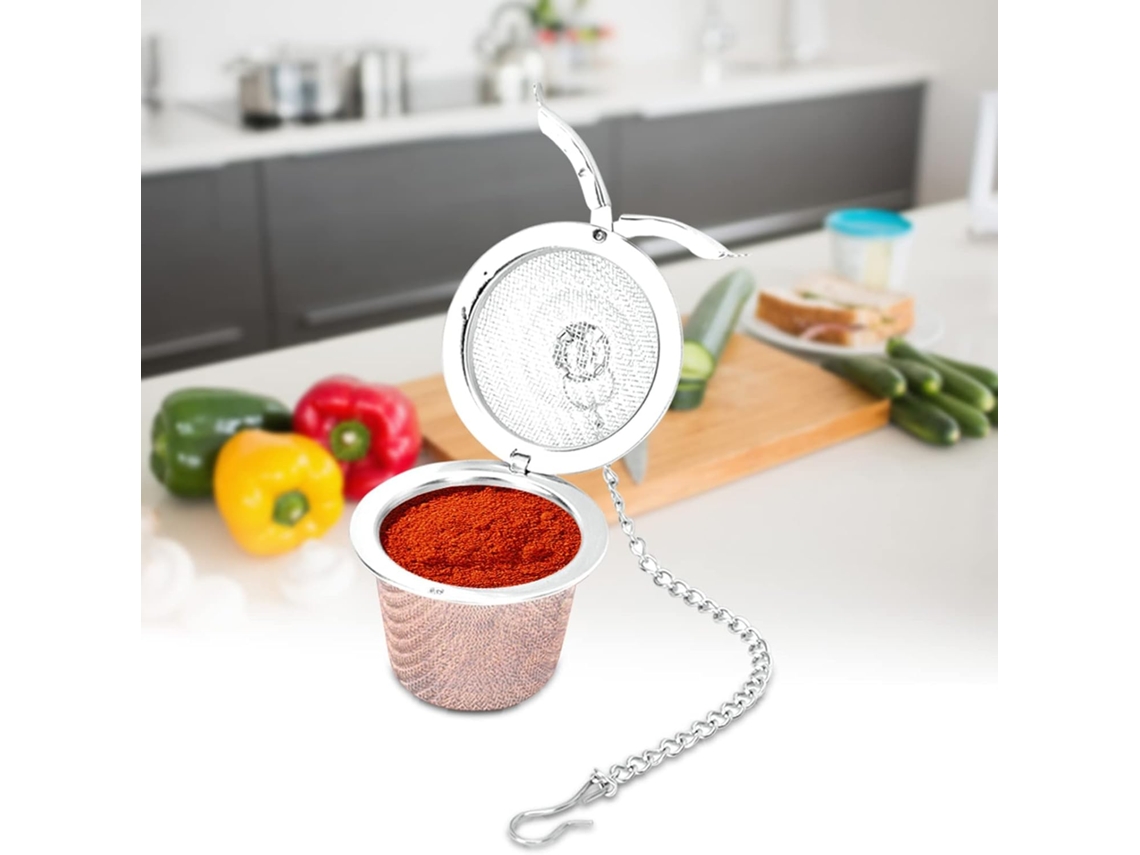 Infusor De Chá Em Aço Inoxidável, Com Esfera De Malha, Filtro Para Ervas E Especiarias, Em Formato D Gokoco