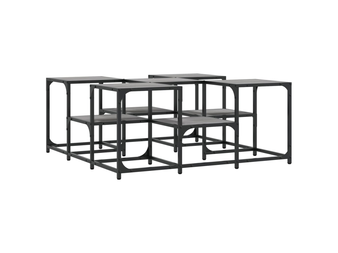 Conjunto 1 Mesa De Centro Vidaxl Cinzeto Derivados De Madeira (91 X 91 X 40 Cm)