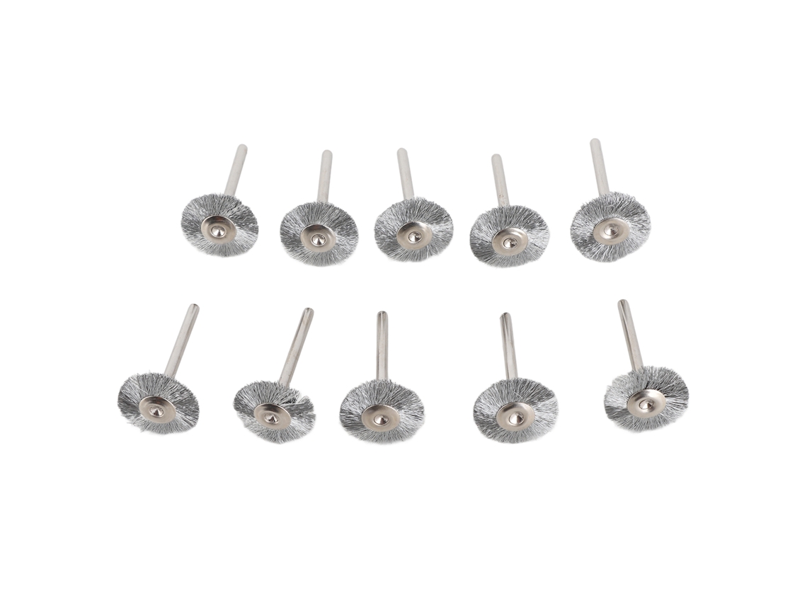10 Peças De Escova De Aço Inoxidável Mini Roda De Polimento 22mm Para Ferramenta Rotatória De Misturador