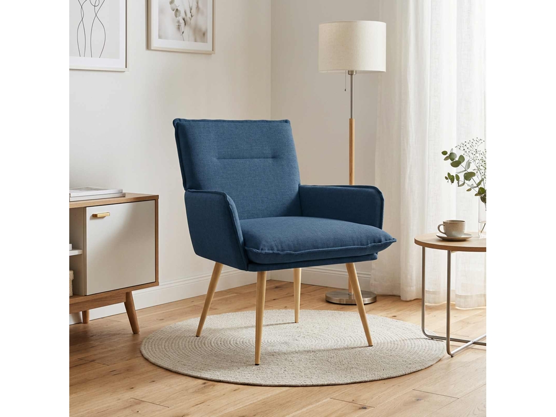 Vidaxl Poltrona Azul Tecido