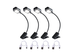 Luz de Livro Recarregável 4 Unidades Mini Luzes Fixáveis