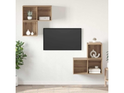 Vidaxl Conjunto de Móvel de Tv 4 Pcs Carvalho Artesanal