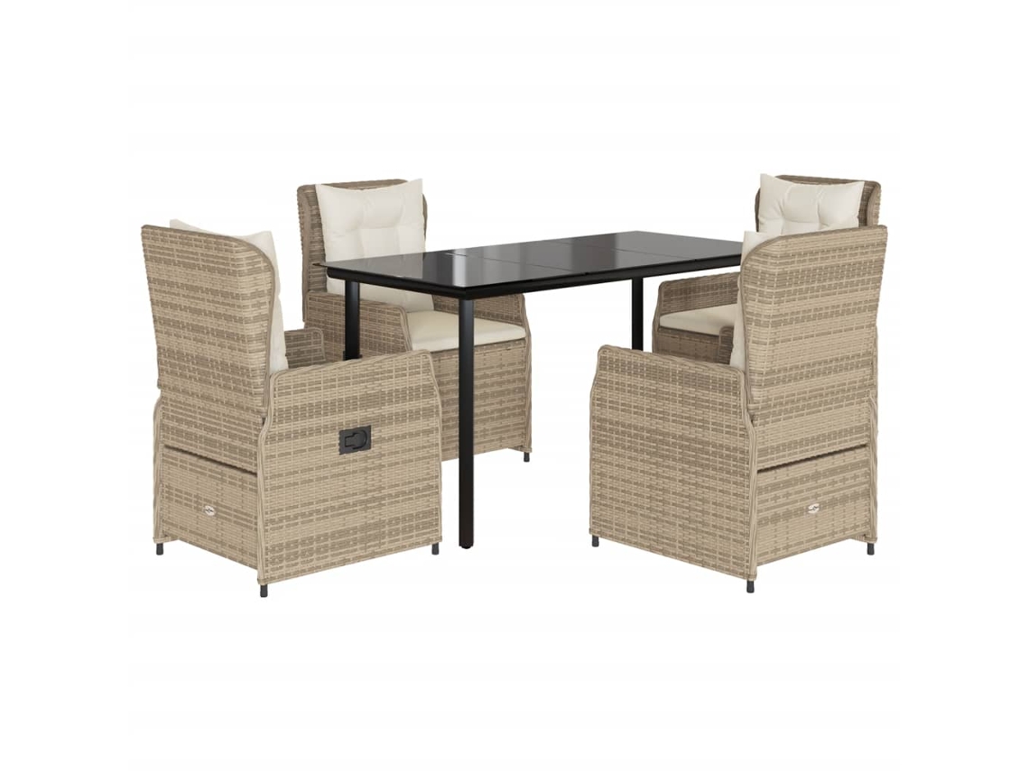 Garden Dining Set, Garden Dining Sets Vidaxl Bege Rattan / Vime (140 X 70 X 74 Cm)