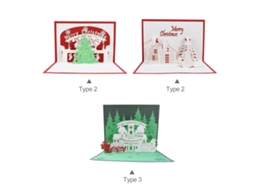 Tarjetas Navideñas Pop Up 3d Com Envelope Decoração De Natal Ano Novo Presente Festivo