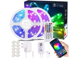 Lurelia Fita Led Rgb 31 M/101,68 Pés, 540 Luzes, 40 Teclas, 12 V, Bluetooth, App, Comando Remoto, Sincronização Musical, Resistente À Água, Classe A