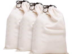 Conjunto De 3 Sacolas De Algodão Com Cordão, À Prova De Poeira E Respiráveis.