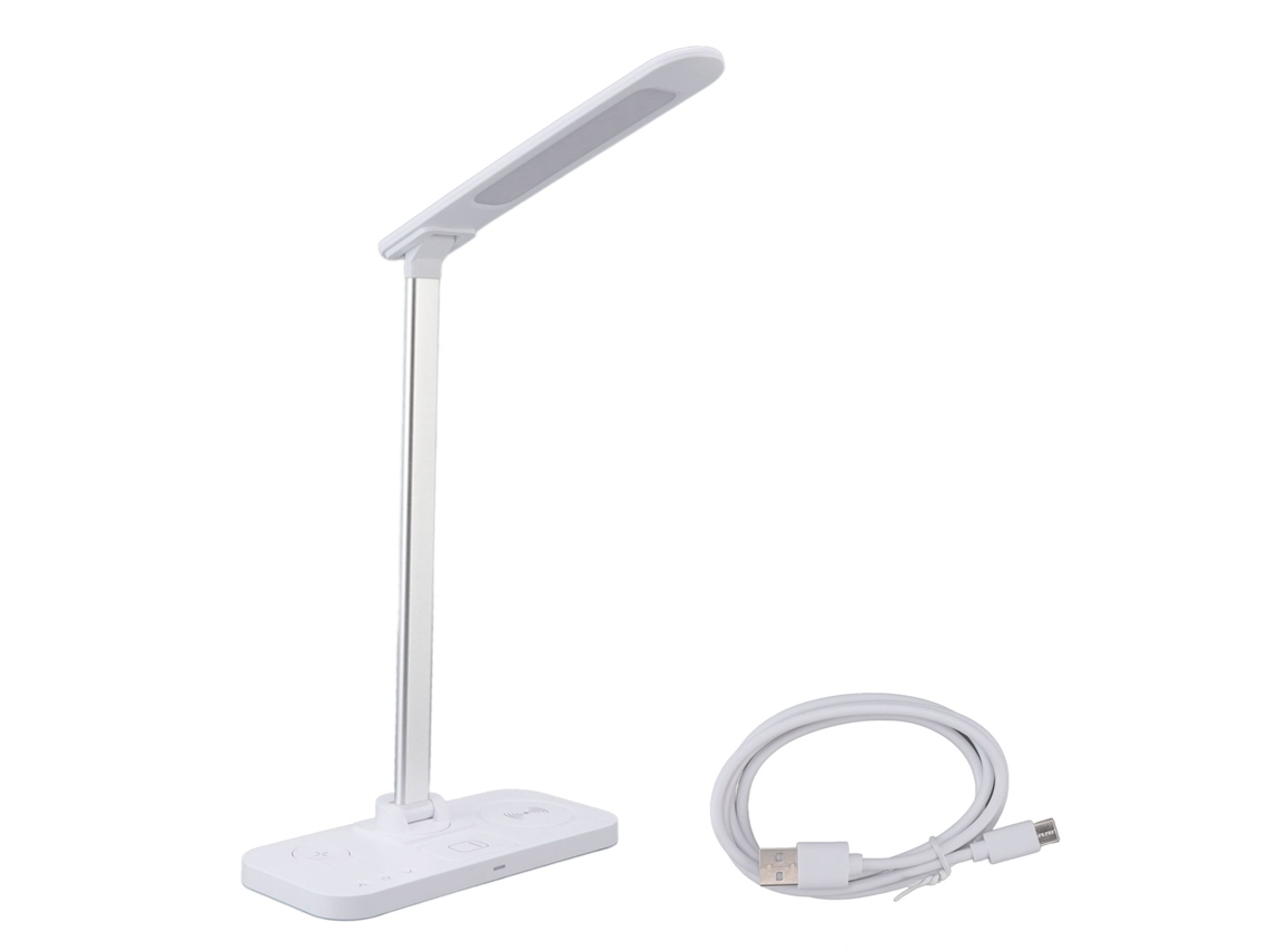 Lâmpada de mesa rotativa e dobrável, carregamento rápido 15w