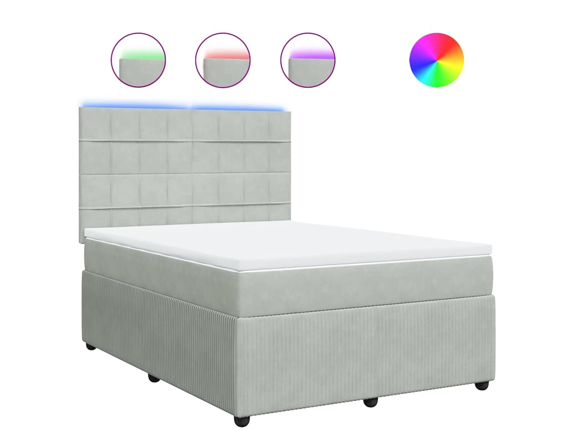 Box Spring Bed, Box Spring Beds Vidaxl Cinzeto Veludo (160 X 200 Cm)