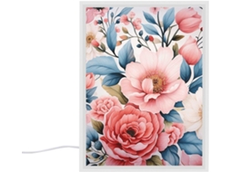 Mesa de centro com estampa floral em aquarela, ideal para quarto, sala de estar, escrivaninha ou mesa de computador.