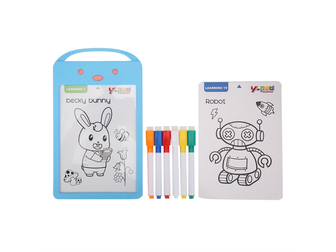 2026 tábua de Desenho Fluorescente 8.5 Polegadas Infantil com 6 Pinceis e Luzes Suaves Azul