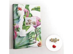 Painel De Cortiça Para Parede Pássaro Flamingo Natureza Para A Sala De Estar Espelharte (40x60 Cm)
