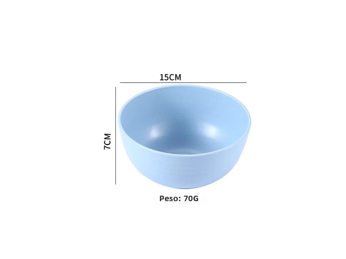 Tigela de Cozinha Ecológica de Plástico Sólido de 15 Cm , Grande Capacidade (azul Grande). MDUG (6 Polegadas)