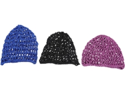 De 3 Gorros De Crochê Femininos Em Poliéster Confortável E Elástico, Com Rede Para Cabelo.