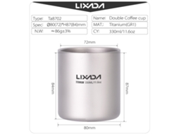 Copo de Titânio 330ml Parede Dupla Lixada