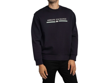 Sweatshirt De Homem Armani Exchange Estampa Logotipo Azul (m)