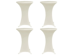 Vidaxl Capa Para Mesa De Pé Elástica Ø80 Cm 4 Pcs Cor Creme