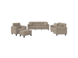 Sofa Set, Sofa Sets Vidaxl Cinzento-acastanhado Microfibra (n/a)