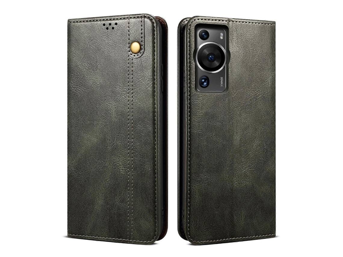 Capa De Couro Com Textura Crazy Horse Para Huawei P60/p60 Pro Oil Wax