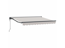 Toldo Retrátil Elétrico Cinza Claro e Branco 4 X 2 M VIDAXL