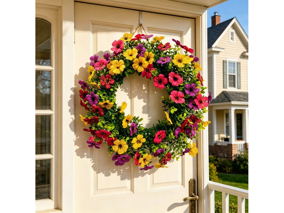Guirlanda de Flores Artificiais, Adequada para Uso Interno e Externo, Plantas Resistentes Aos Raios Uv. AQUAFORGE
