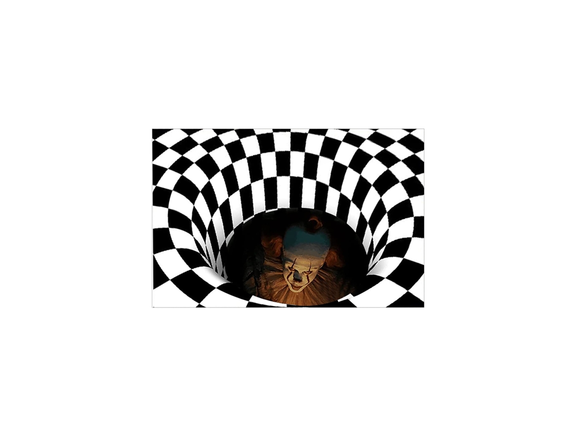 Tapete Ehstmind Ilusão Ótica Padrão Armadilha Palhaço Xadrez Terror Multicor (100x50x50cm)