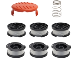 Compatível com Black+decker Stc1820cm Stc1820pc Stc1820epc Stc1840epc St5530 St1823, Kit com 6 Carretéis de Fio para Aparador de Grama AQUAFORGE