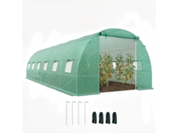 Estufa Tipo Túnel 8x3x2m Aço e Pe 140 G/m² Estufa para Cultivo de Plantas Tomates Verduras com 12 Janelas e Porta Enroláveis Verde pt