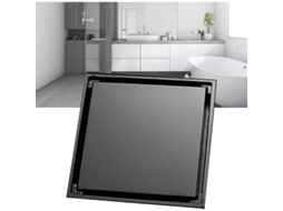 Ralo quadrado para chuveiro com filtro, de aço inox, para banheiro, piso, preto | AQUAFORGE