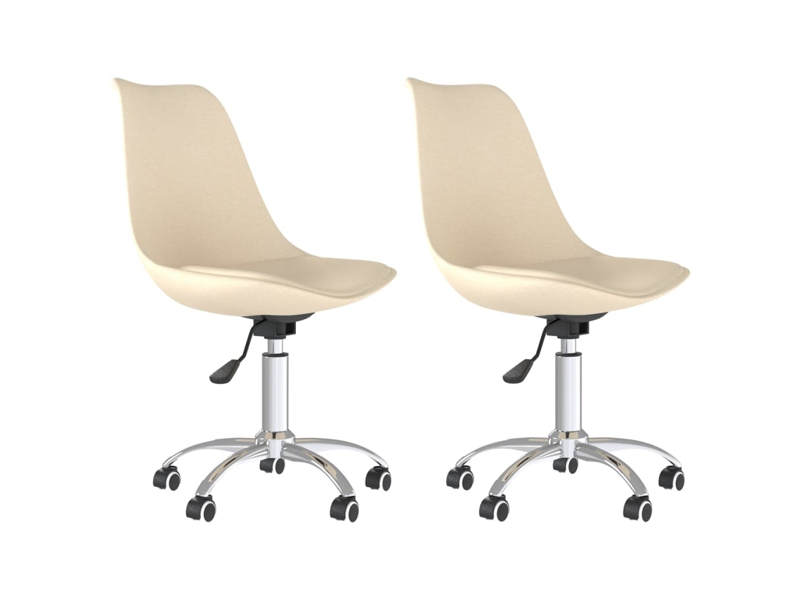 Cadeiras de Jantar Giratórias 2 Pcs Tecido Cor Creme MAISON EXCLUSIVE