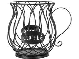 Cesto Para Cápsulas De Café, Design Original Preto, Grande Capacidade, Acessório Perfeito Para Máquina De Café Com Design Reutilizável E Fácil Li