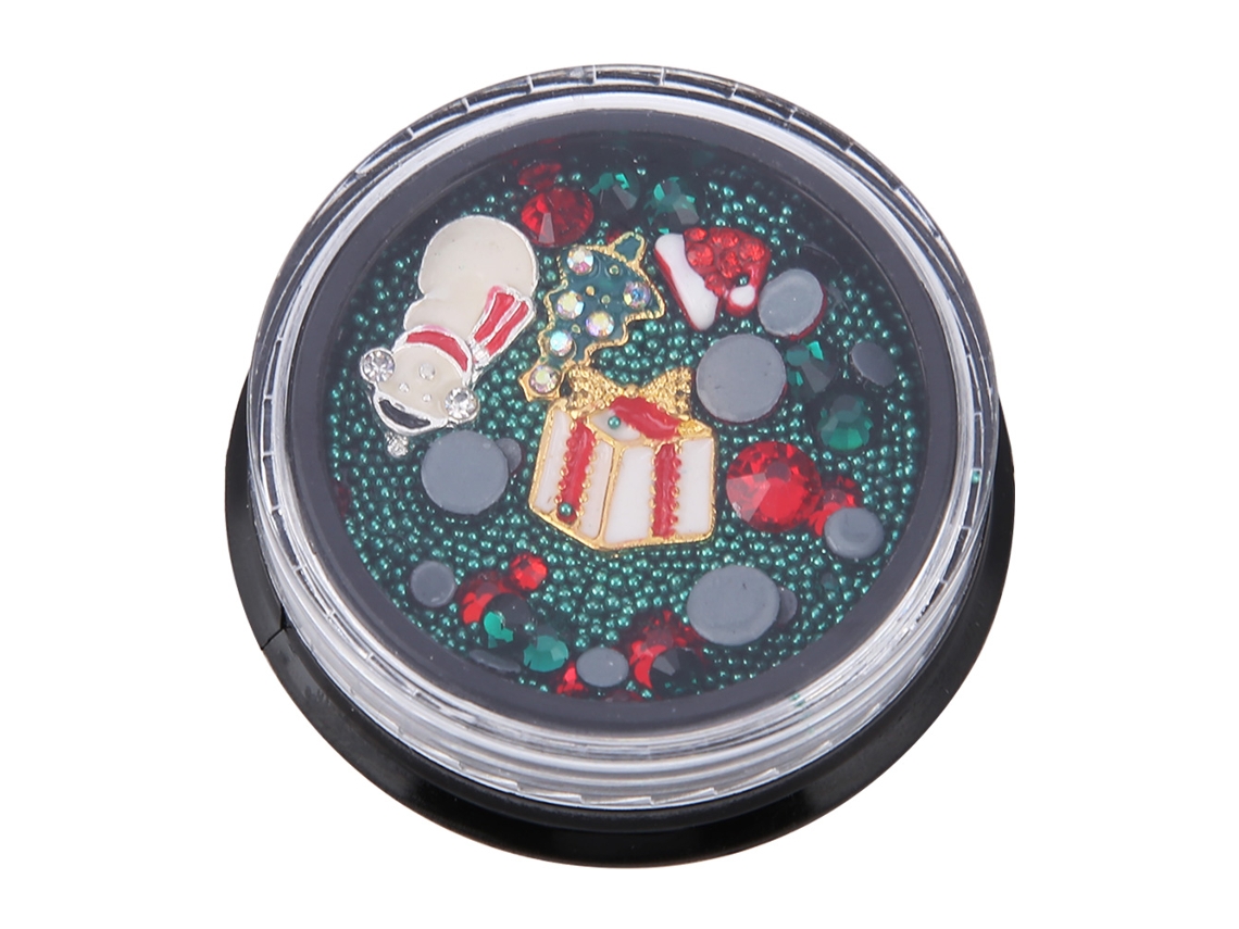 Conjunto De Decoração De Unhas Natal Arvores Papai Noel Strass Adesivos De Manicure 01