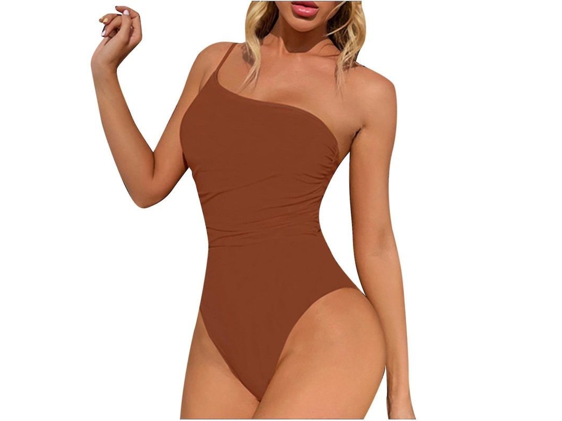 2026 traje de Bikini de Cor Solida para Mulher com Design Dividido e Tirantes Ajustáveis