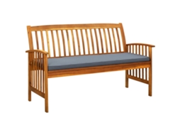 Vidaxl Banco De Jardim C/ Almofadão 147 Cm Madeira De Acácia Maciça
