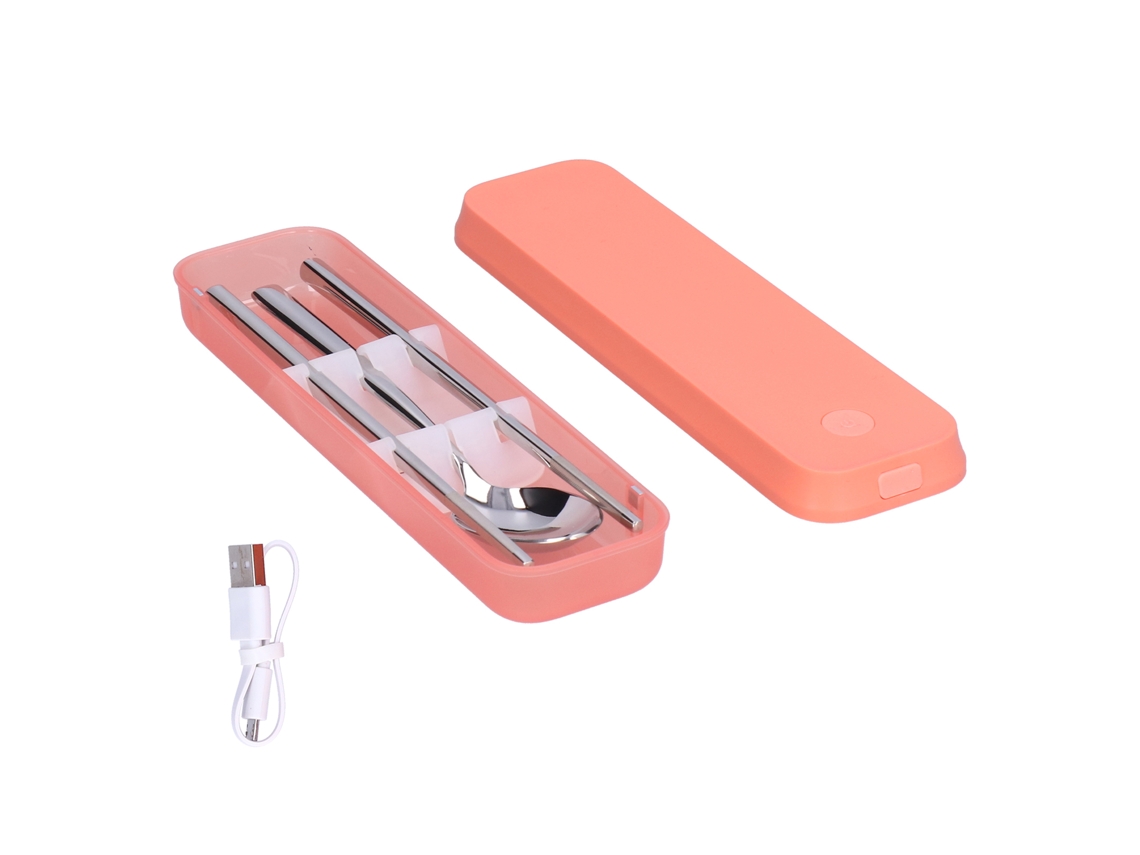 Laxiscreed Caixa De Esterilização Em Aço Inoxidável Com Carregamento Usb, Ideal Para Colher E Pau De Refeição