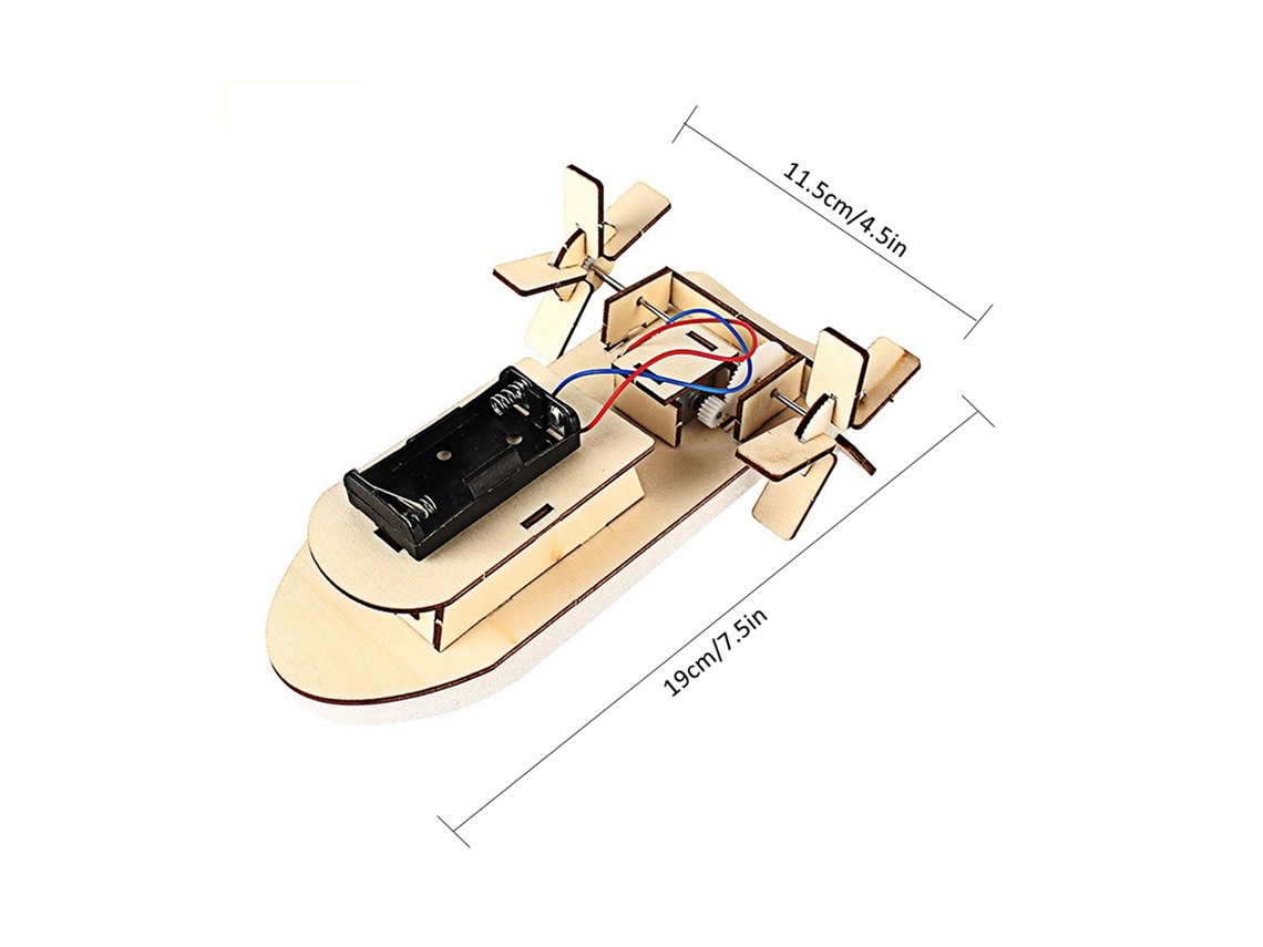 Kit de construção de barco de madeira 3D: barco a vapor com remos, brinquedo educativo para crianças e adultos.