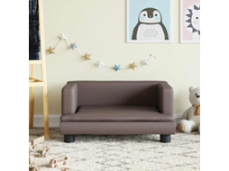 Vidaxl Sofá Infantil 60x40x30 Cm Couro Artificial Castanho
