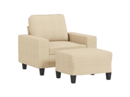 Sofa Chair With Footstool, Sofa Chairs With Footstools Vidaxl Creme Tecido (n/a)