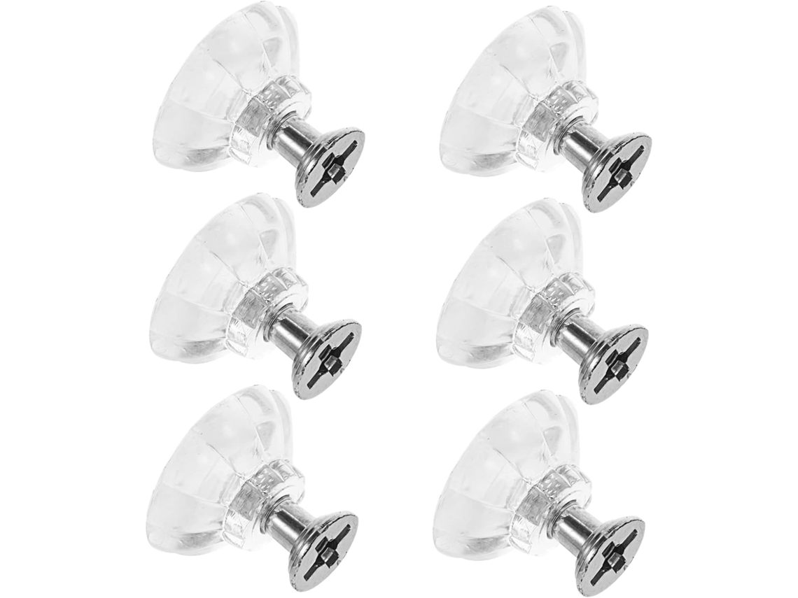 Puxadores De Cristal, Conjunto De 6 Peças, Em Cristal Transparente, Para Cômoda, Penteadeira, Armário, Portas De Bar