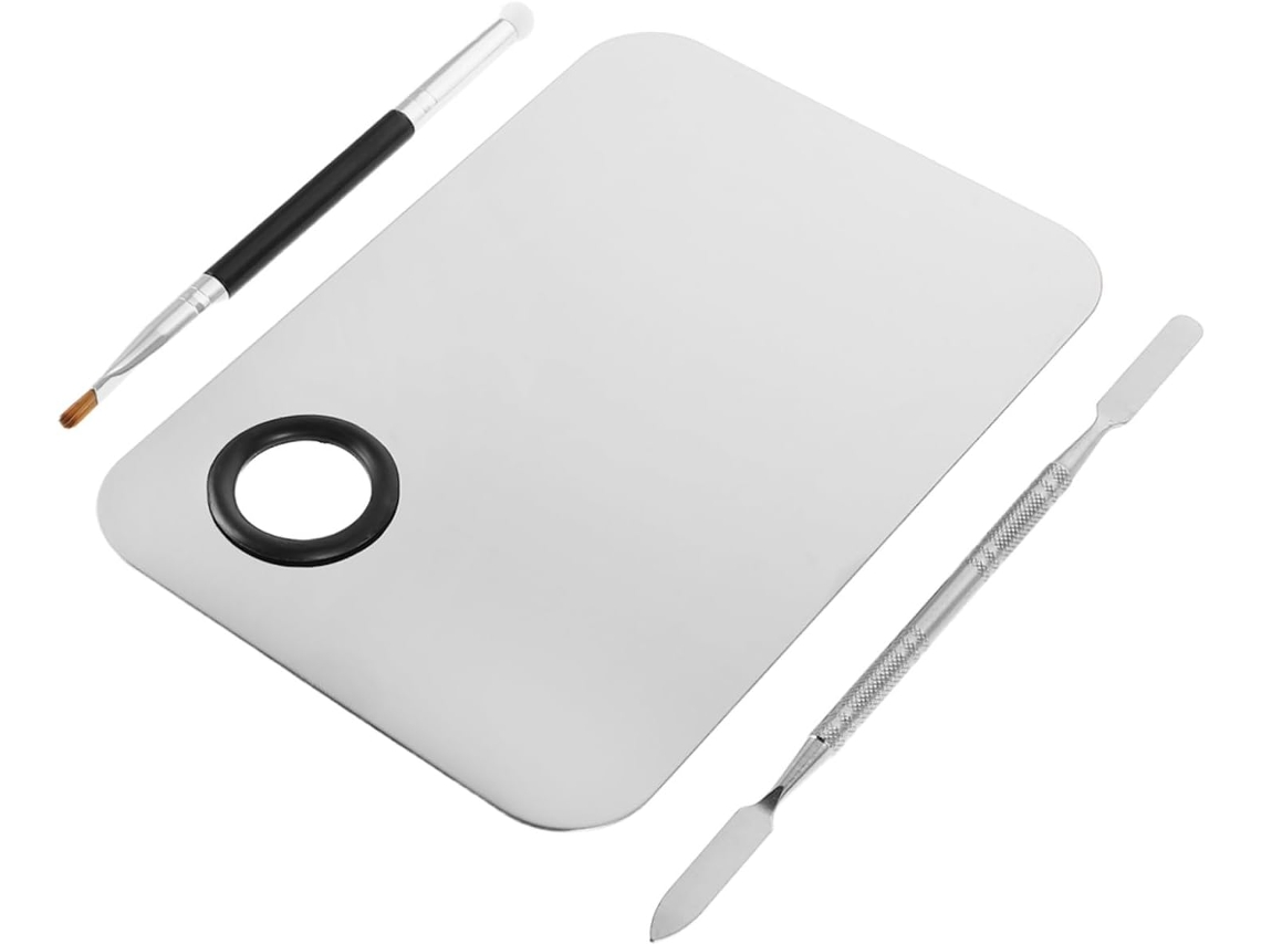 Paleta De Maquiagem, Bandeja De Aço Inoxidável, Espátula Para Mistura E Kit.