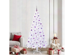 Vidaxl Árvore De Natal Artificial Com 300 Leds Branco 210 Cm Pvc E Aço