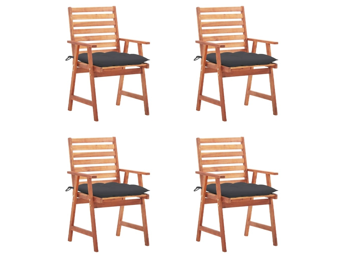 Outdoor Chair, Outdoor Chairs Vidaxl Antracite Madeira De Acácia (n/a)